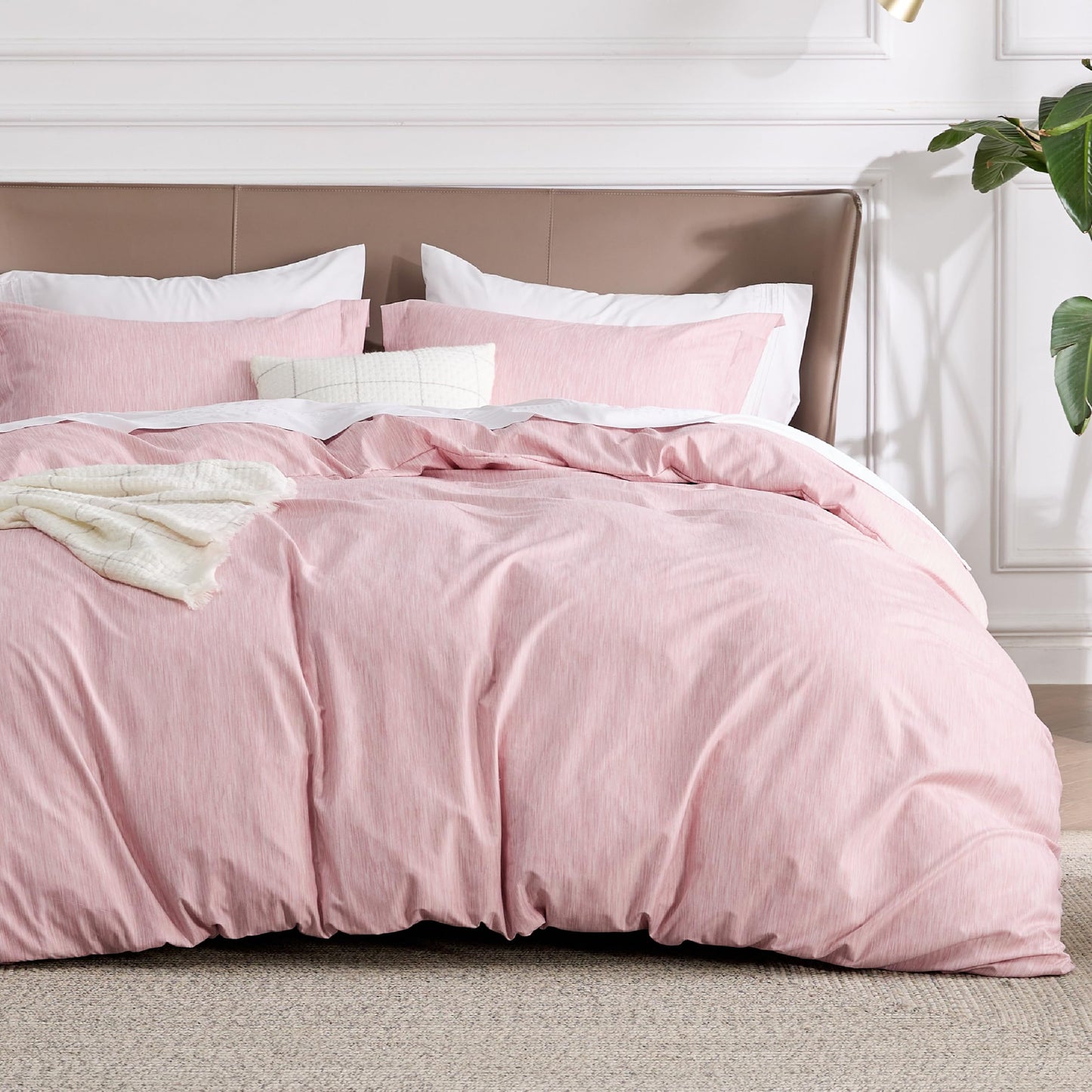 Bedsure Duvet Cover Queen Size - Reversible Cute Floral Duvet Cover Set with Zipper Closure, 3 Pieces White Bedding Set with 8 Corner Ties and 2 Pillow Shams 20"x26"