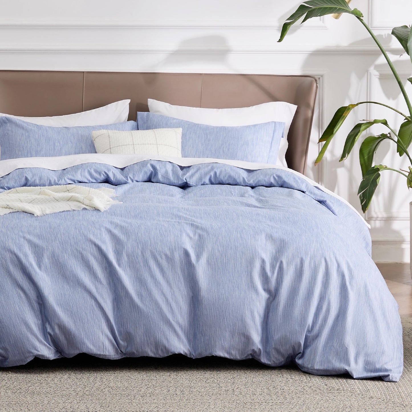 Bedsure Duvet Cover Queen Size - Reversible Cute Floral Duvet Cover Set with Zipper Closure, 3 Pieces White Bedding Set with 8 Corner Ties and 2 Pillow Shams 20"x26"