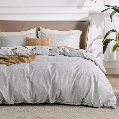 Bedsure Duvet Cover Queen Size - Reversible Cute Floral Duvet Cover Set with Zipper Closure, 3 Pieces White Bedding Set with 8 Corner Ties and 2 Pillow Shams 20"x26"