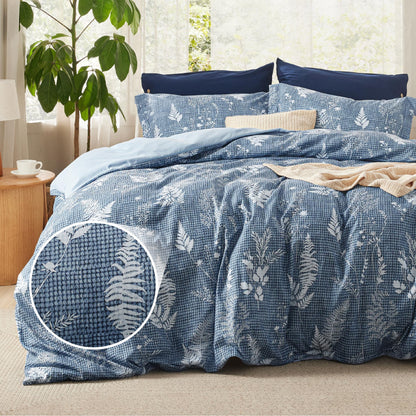 Bedsure Duvet Cover Queen Size - Reversible Cute Floral Duvet Cover Set with Zipper Closure, 3 Pieces White Bedding Set with 8 Corner Ties and 2 Pillow Shams 20"x26"